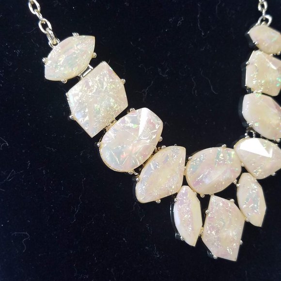 Fun and Funky Lemon Yellow Irridescent Costume Necklace - Picture 7 of 12